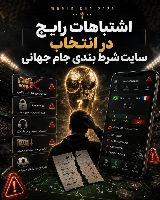 بررسی خطاهای مهم کاربران هنگام انتخاب سایت شرط بندی برای بازی های جام جهانی