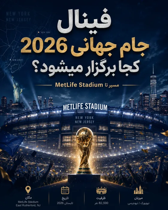 نمایی از محل برگزاری فینال جام جهانی 2026 و مسیر رسیدن تیم ها به بازی پایانی