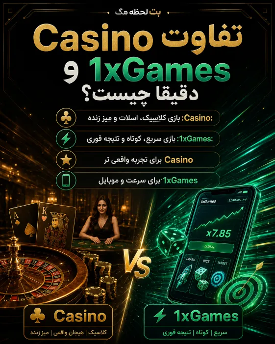 تفاوت Casino و 1xGames دقیقا چیست؟