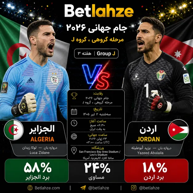 فوتبال اردن مقابل الجزایر؛ پیش بینی 2 تیر