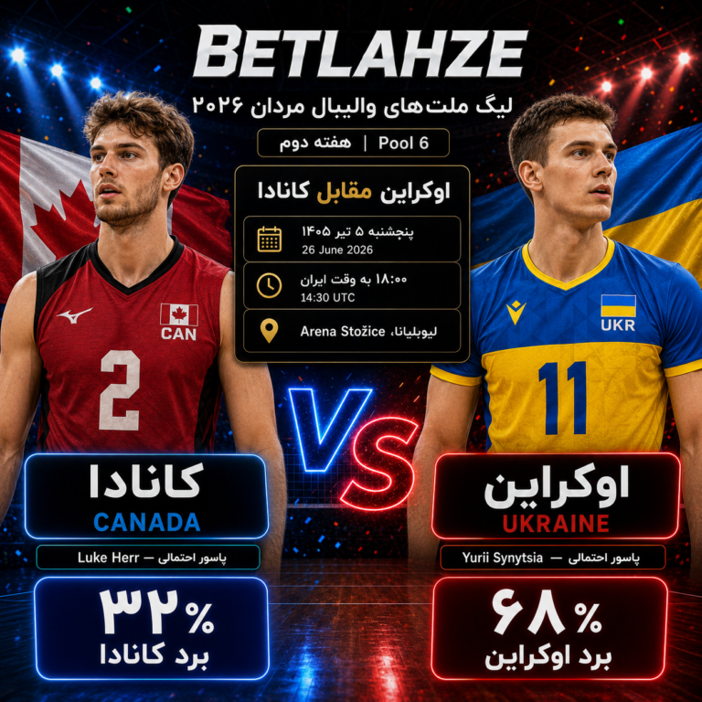 والیبال اوکراین مقابل کانادا؛ پیش بینی 5 تیر